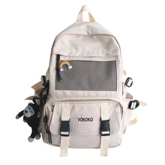Waterproof Nylon School Backpack For Girls Large Capacity Travel Backpack
