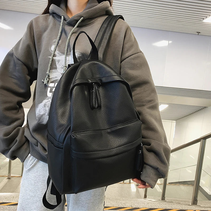 Women Backpack High PU Leather Backpack Female Shoulder Bag School Backpack