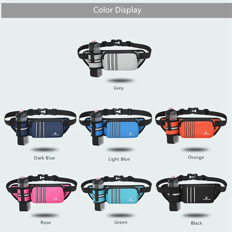 OKKID Running Waist Bag for Women Outdoor Sports Hiking Water Bottle Bag