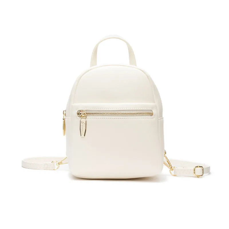OKKID Small Backpack for Women - Yellow/Pink Mini PU Leather Shoulder Bag