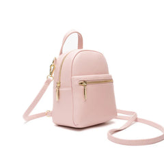 OKKID Small Backpack for Women - Yellow/Pink Mini PU Leather Shoulder Bag