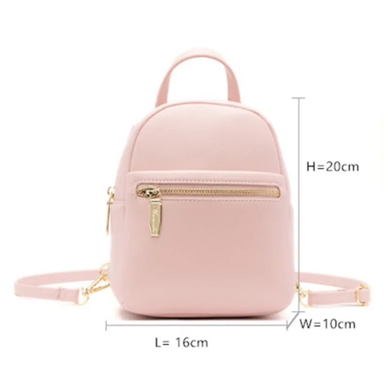 OKKID Small Backpack for Women - Yellow/Pink Mini PU Leather Shoulder Bag