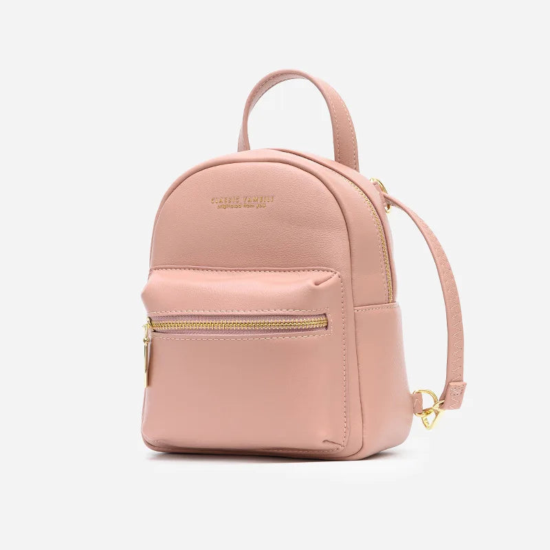 Small Leather Backpack for Women Mini Shoulder Bag