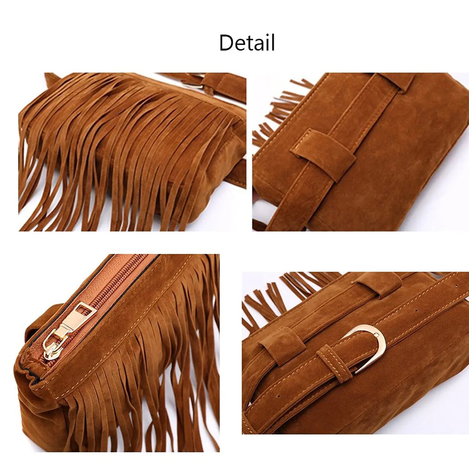 Vintage Velvet Waist Bag for Women Tassel Fanny Pack