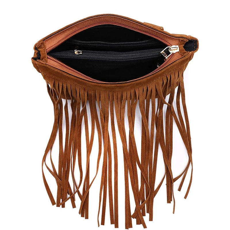 Vintage Velvet Waist Bag for Women Tassel Fanny Pack
