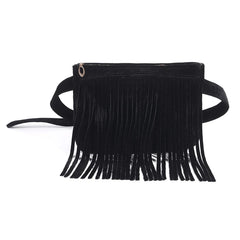 Vintage Velvet Waist Bag for Women Tassel Fanny Pack