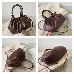 Women's Pu Leather Shoulder Bag Dumpling Clip Purse