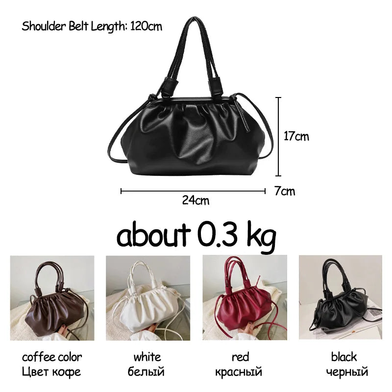 Women's Pu Leather Shoulder Bag Dumpling Clip Purse