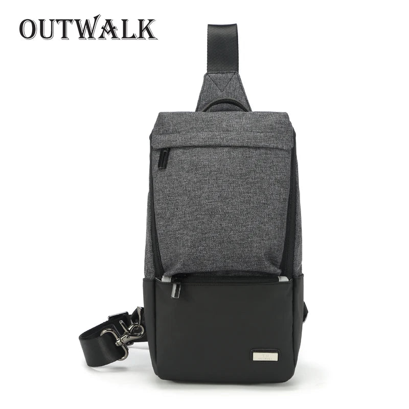 Men's Crossbody Bags USB Chest Bag Messenger Bag Nylon Shoulder Bags