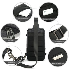 Men's Crossbody Bags USB Chest Bag Messenger Bag Nylon Shoulder Bags