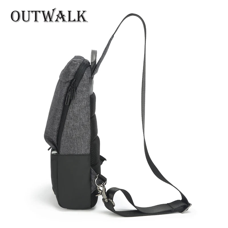 Men's Crossbody Bags USB Chest Bag Messenger Bag Nylon Shoulder Bags