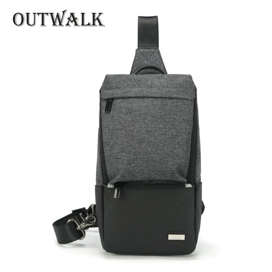 Men's Crossbody Bags USB Chest Bag Messenger Bag Nylon Shoulder Bags