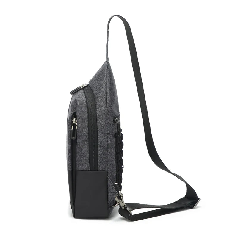 Men's Chest Bag Chest Pack Waterproof Sling Shoulder Strap Bag Male