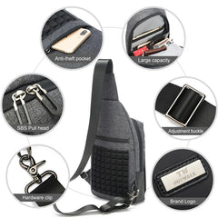 Men's Chest Bag Chest Pack Waterproof Sling Shoulder Strap Bag Male