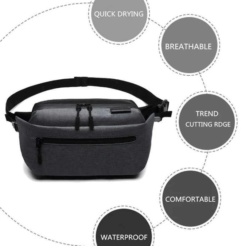 Waterproof Men Waist Bag Fanny Pack Shoulder Belt Bag Male Phone Pouch Bags Trav