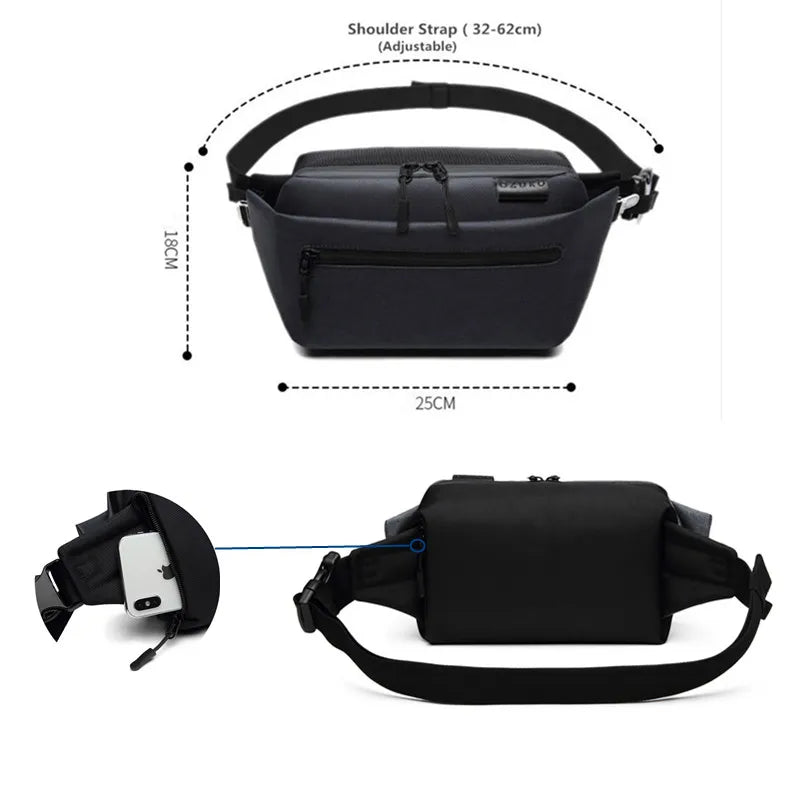 Waterproof Men Fanny Pack Waist Bag Phone Pouch Travel Waist Pack
