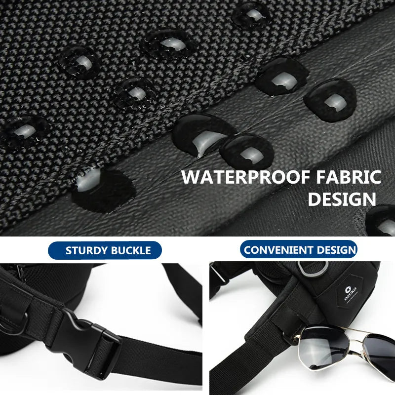 Waterproof Men Waist Bag Chest Pack Outdoor Sports Crossbody Bag