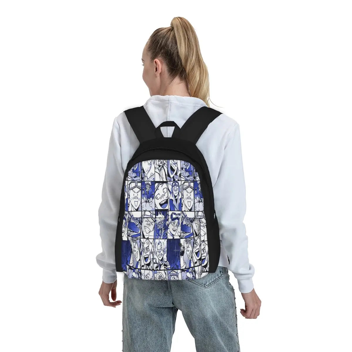 Oboro Shirakumo-Collage Backpack Men/Women Print Zipper