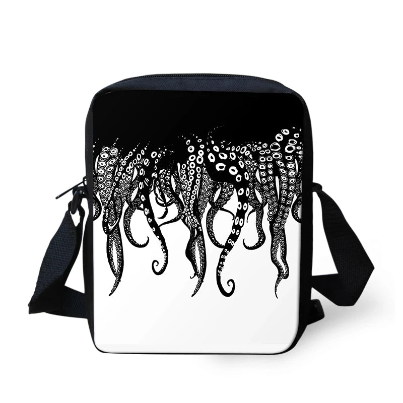 Octopus Style Pattern Messenger Bag for Kids and Teens - Shoulder Bag