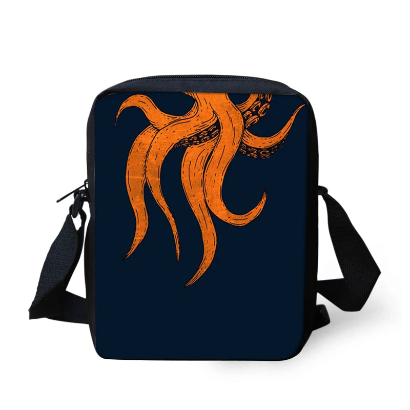 Octopus Style Pattern Messenger Bag for Kids and Teens - Shoulder Bag