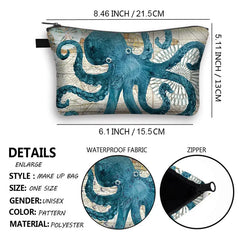 Ocean Print Cosmetic Bag Women Makeup Case Girls Travel Bag
