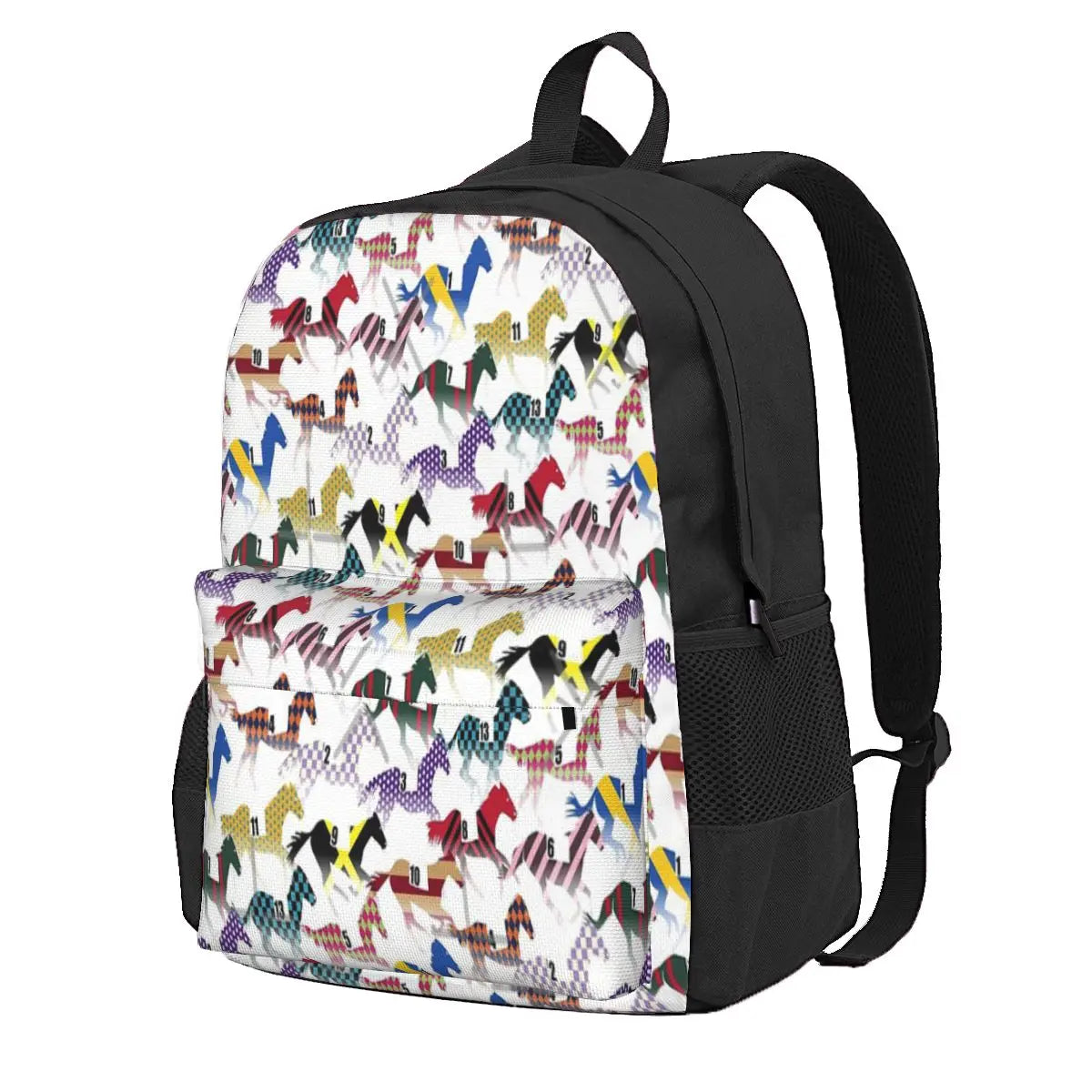 Horse Races Backpack Men's and Women's School Bag