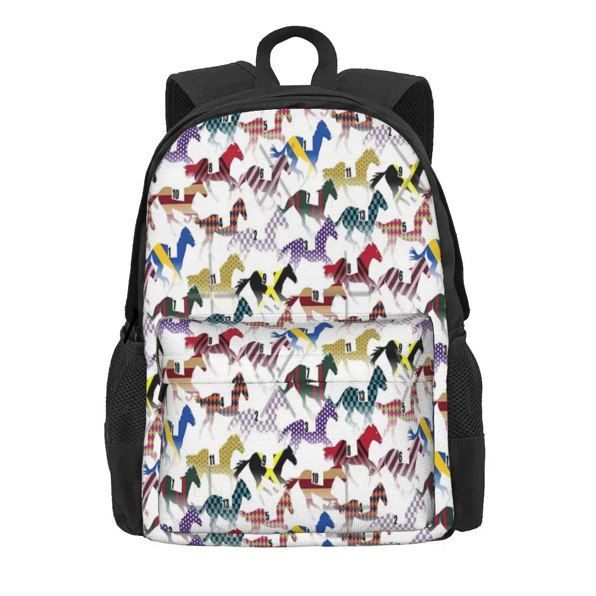Horse Races Backpack Men's and Women's School Bag