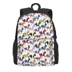Horse Races Backpack Men's and Women's School Bag