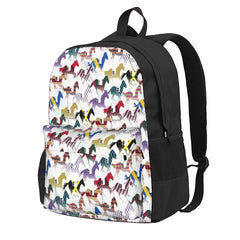 Horse Races Backpack Men's and Women's School Bag