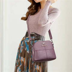 Soft PU Leather Office Ladies Bucket Bag Crossbody Shoulder Bag