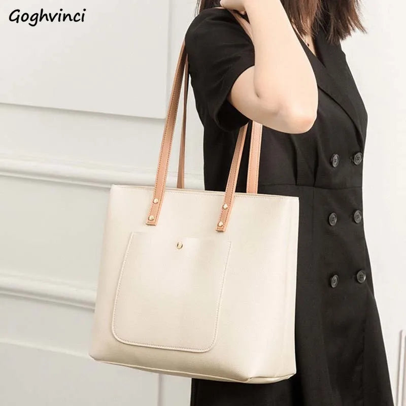 Office Ladies Shoulder Bags Women PU Underarm Large Capacity Totes Bag