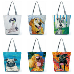 Golden Retriever Oil Painting Dog Print Tote Bag