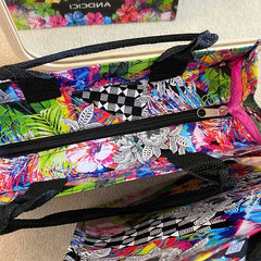 Oil Painting Handbag Plastic Travel Bags Waterproof Large Capacity