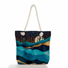 Mountain Forest Print Tote Bag Women Shoulder Handbag