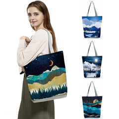 Mountain Forest Print Tote Bag for Women