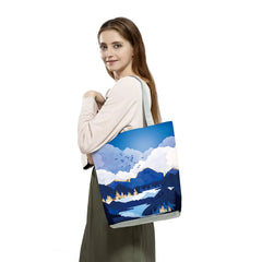 Mountain Forest Print Tote Bag for Women