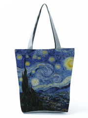 Oil Painting Printing Handbags Art Women Shoulder Bag High Capacity