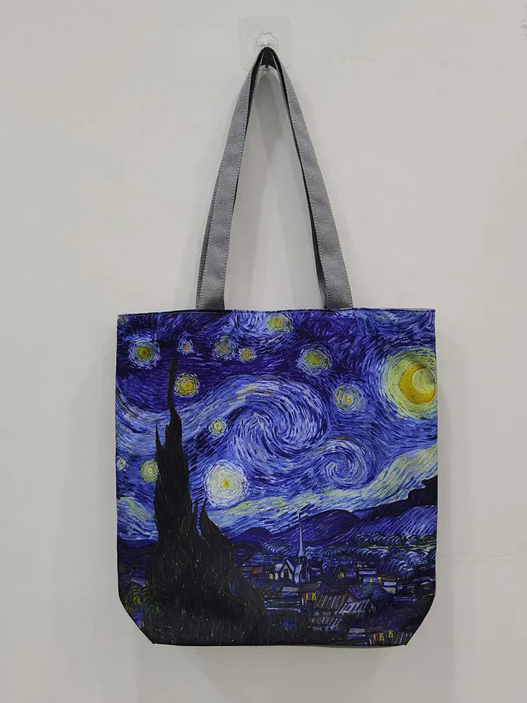 Oil Painting Printing Handbags Art Women Shoulder Bag High Capacity