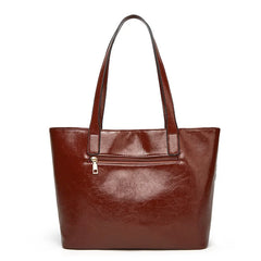 Large Capacity Women Shoulder Bag Oil Wax Skin Leisure Handbag