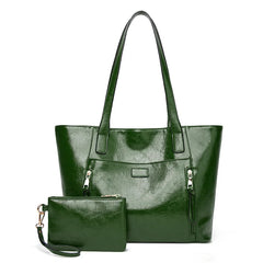 Large Capacity Women Shoulder Bag Oil Wax Skin Leisure Handbag