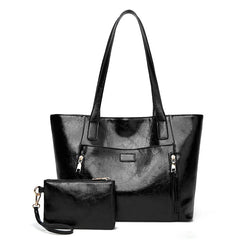 Large Capacity Women Shoulder Bag Oil Wax Skin Leisure Handbag