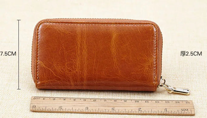 Oil Wax Cow Leather Key Holder Men Women Multifunctional