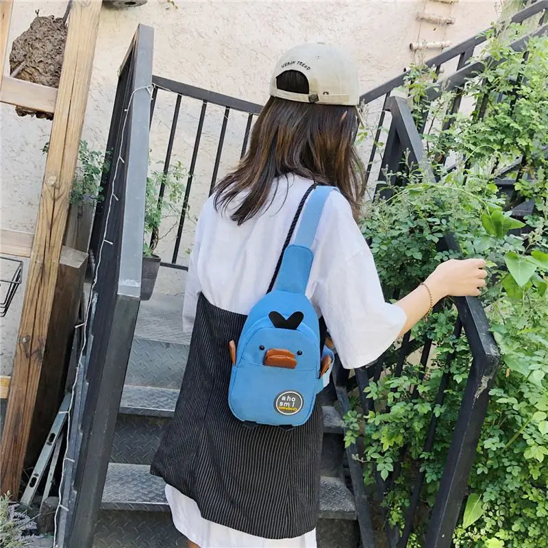OkoLive SB0014 Canvas Crossbody Bags for Women Casual Chest Bag
