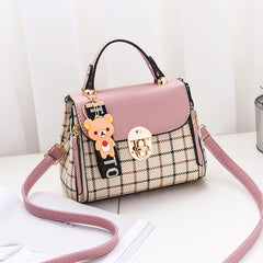 OkoLive School Litter Bear PU Leather Waterproof Handbag Women's Shoulder Bag