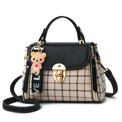 OkoLive School Litter Bear PU Leather Waterproof Handbag Women's Shoulder Bag