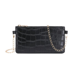OkoLive Crocodile Zipper Shoulder Bag for Women