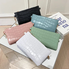 OkoLive Crocodile Zipper Shoulder Bag for Women
