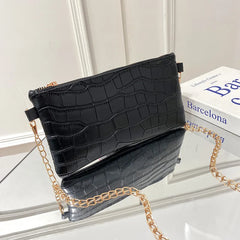 OkoLive Crocodile Zipper Shoulder Bag for Women