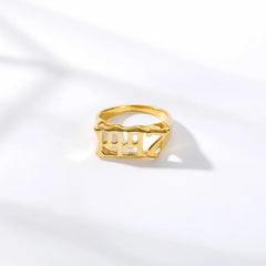Old English Year Number Ring Men Bague Homme Punk Rings For Men Stainless Steel