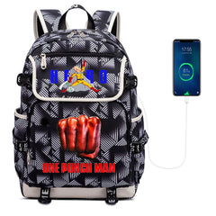 One Punch Man Canvas Backpack Zipper School Bag Packsack Student Casual Teenager